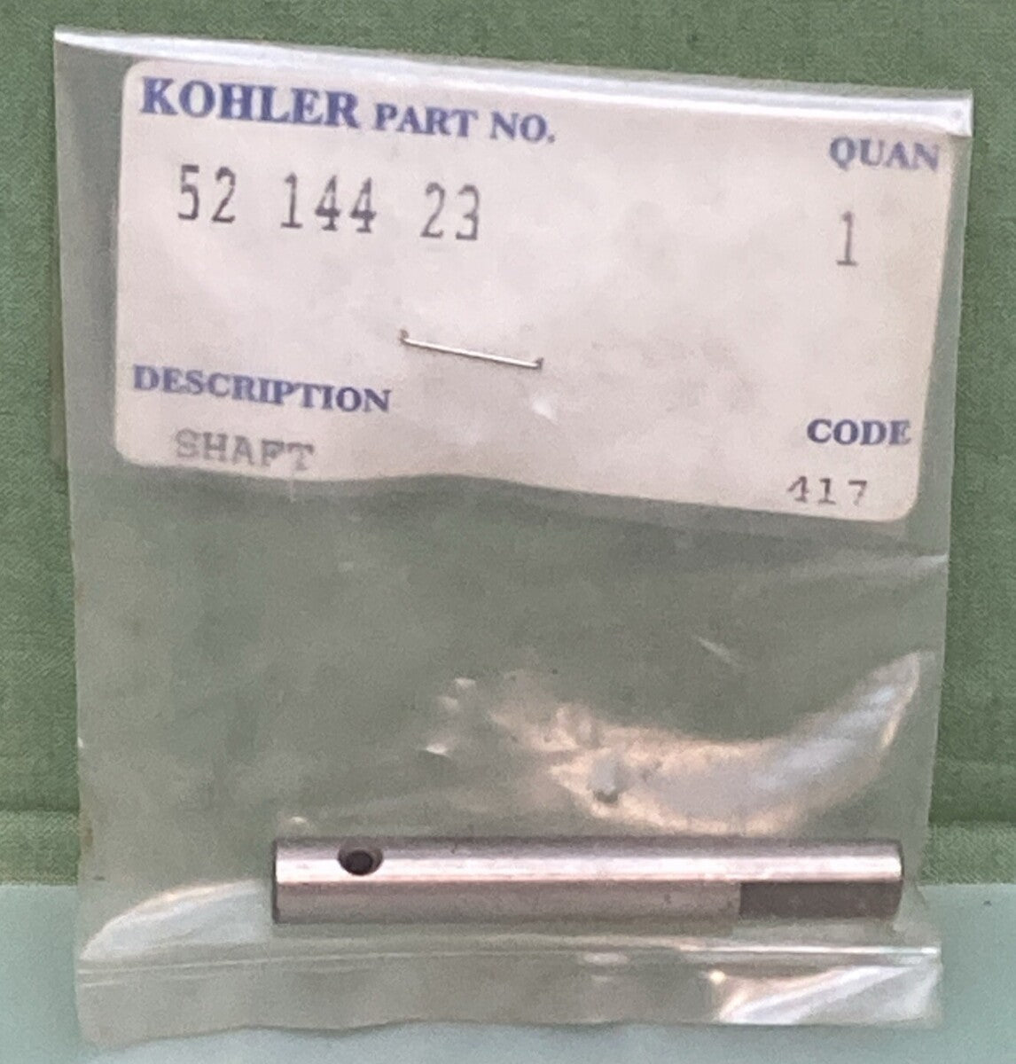 NEW GENUINE KOHLER 52 144 23 SHAFT, OIL PUMP