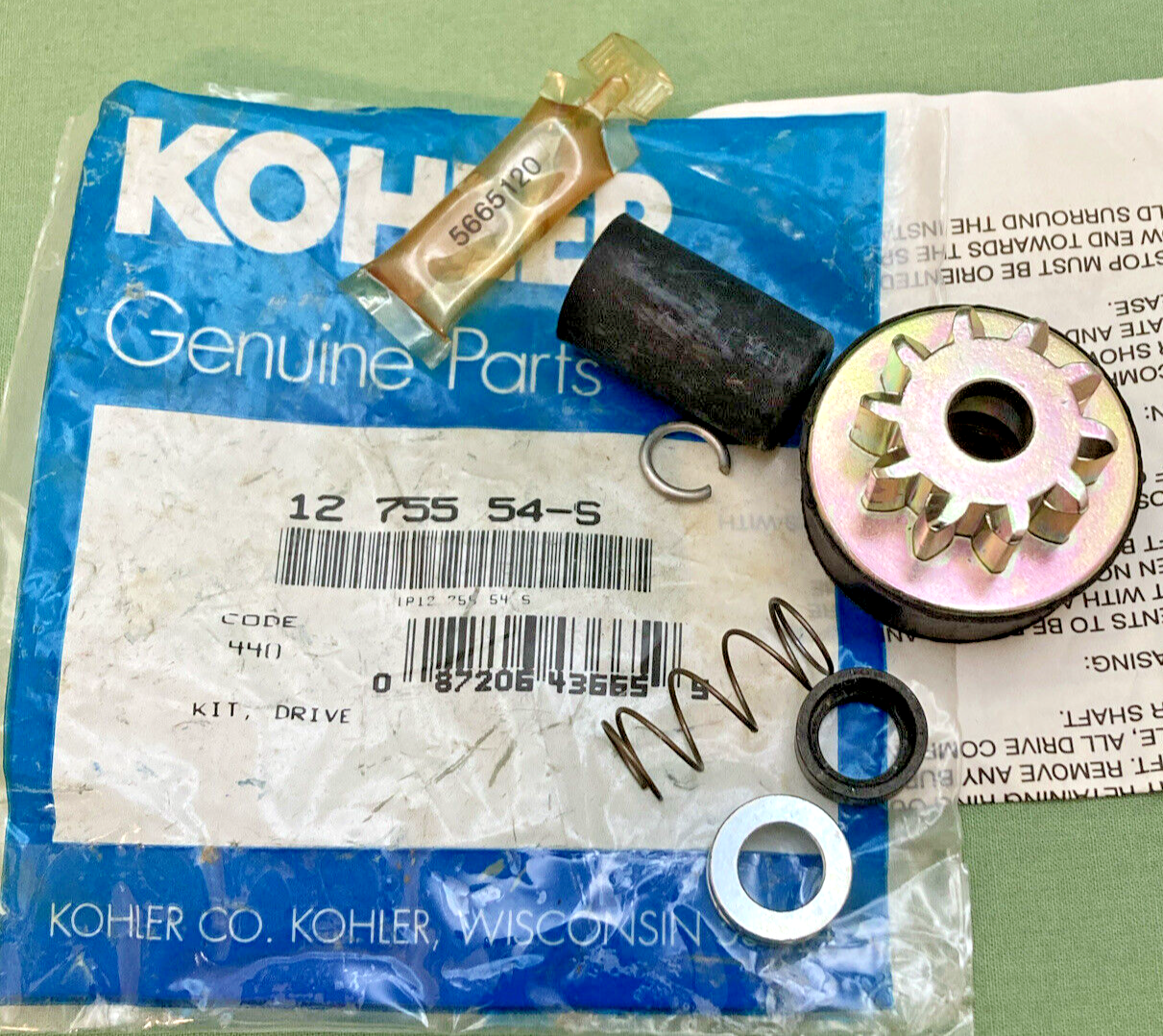 NEW GENUINE KOHLER 12 755 54-S KIT, DRIVE INCOMPLETE