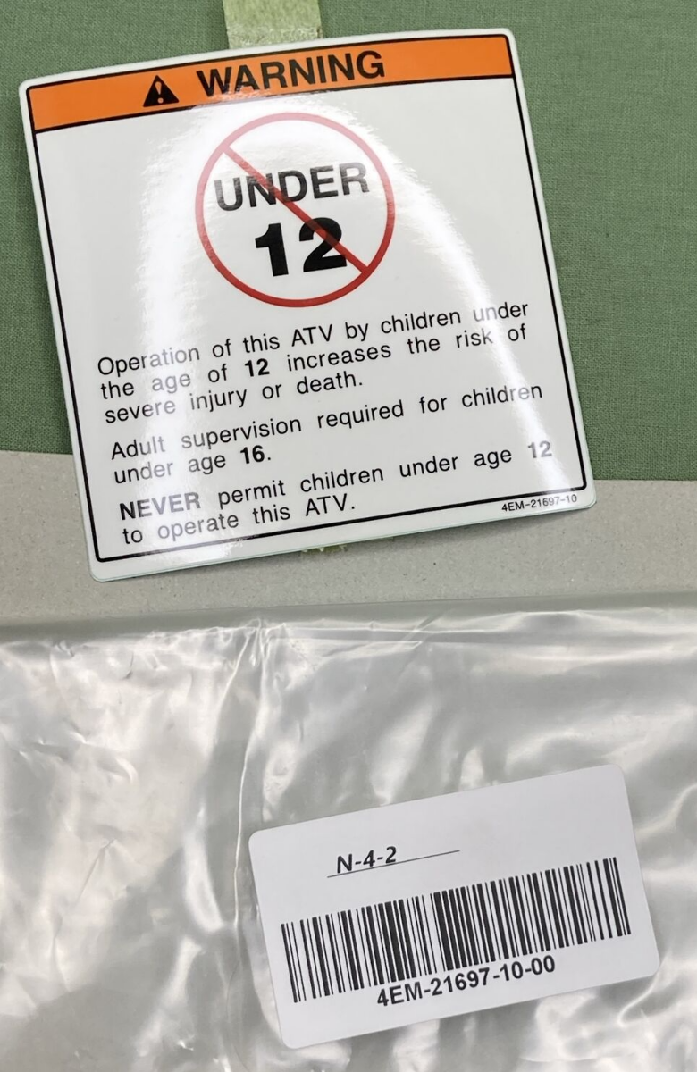 NEW REPLACES YAMAHA 4EM-21697-10 Label, Caution