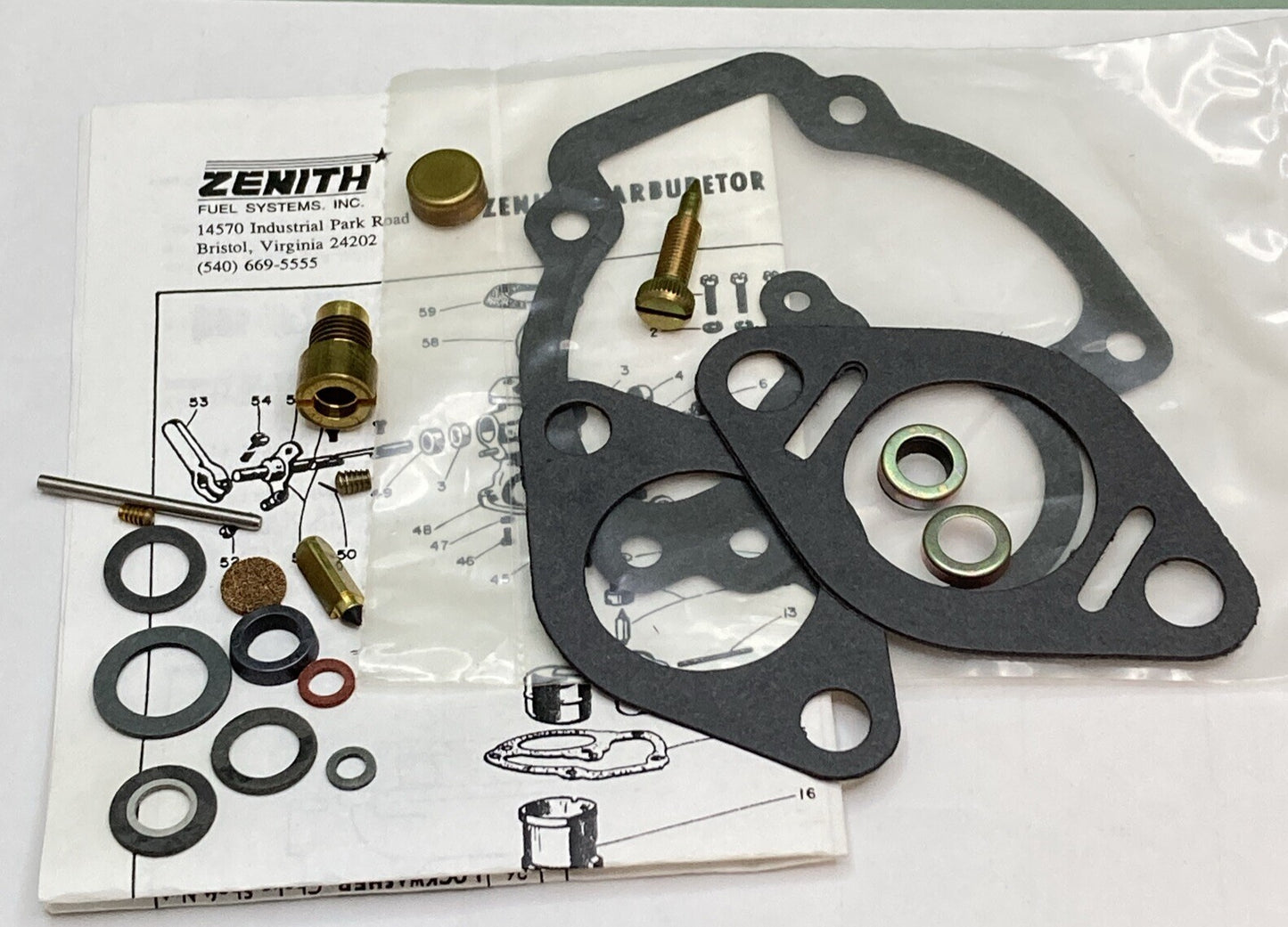 NEW GENUINE ZENITH FUEL SYSTEMS 2044 CARBURETOR KIT