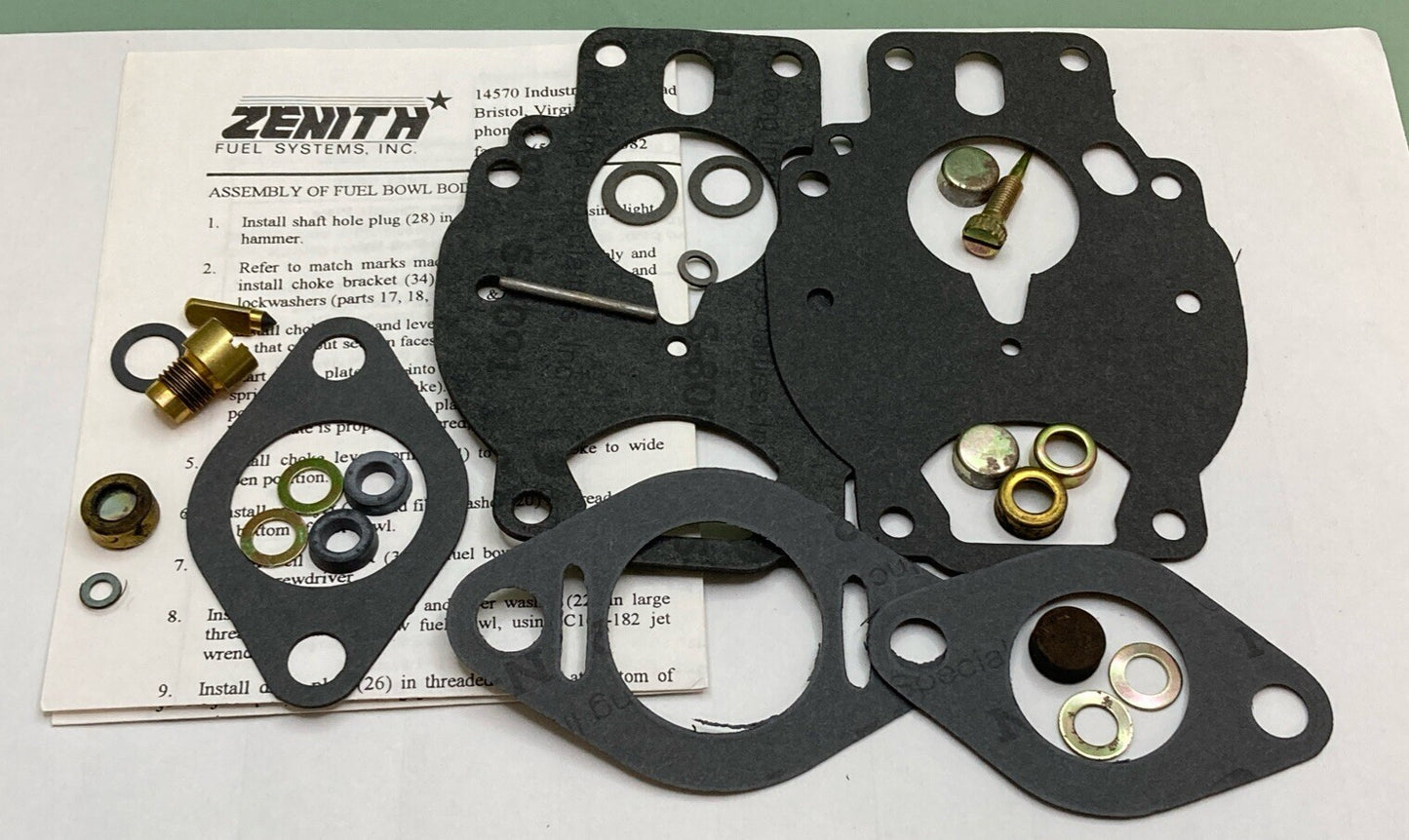 NEW GENUINE ZENITH FUEL SYSTEMS K2126 CARBURETOR REBUILD KIT