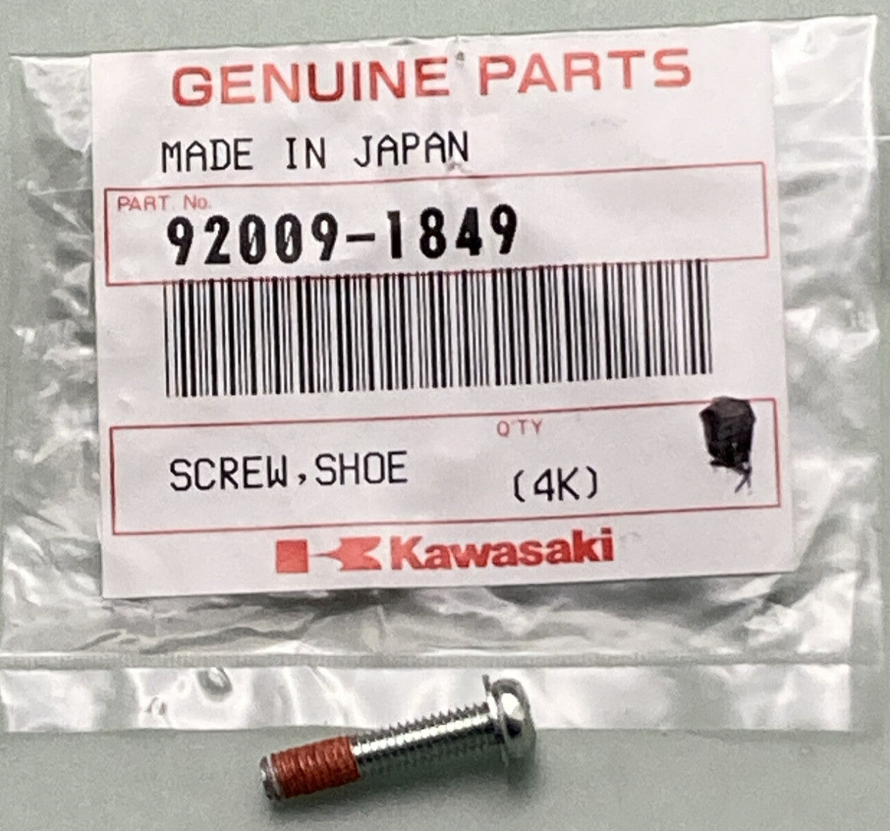 QTY 3 NEW KAWASAKI 92009-1849 SCREW, SHOE