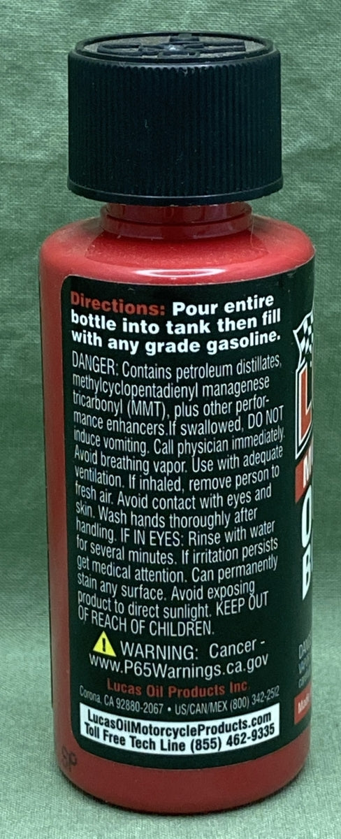 NEW LUCAS 10725 MOTORCYCLE OCTANE BOOSTER 2OZ FOUR STROKE ENGINE ONLY