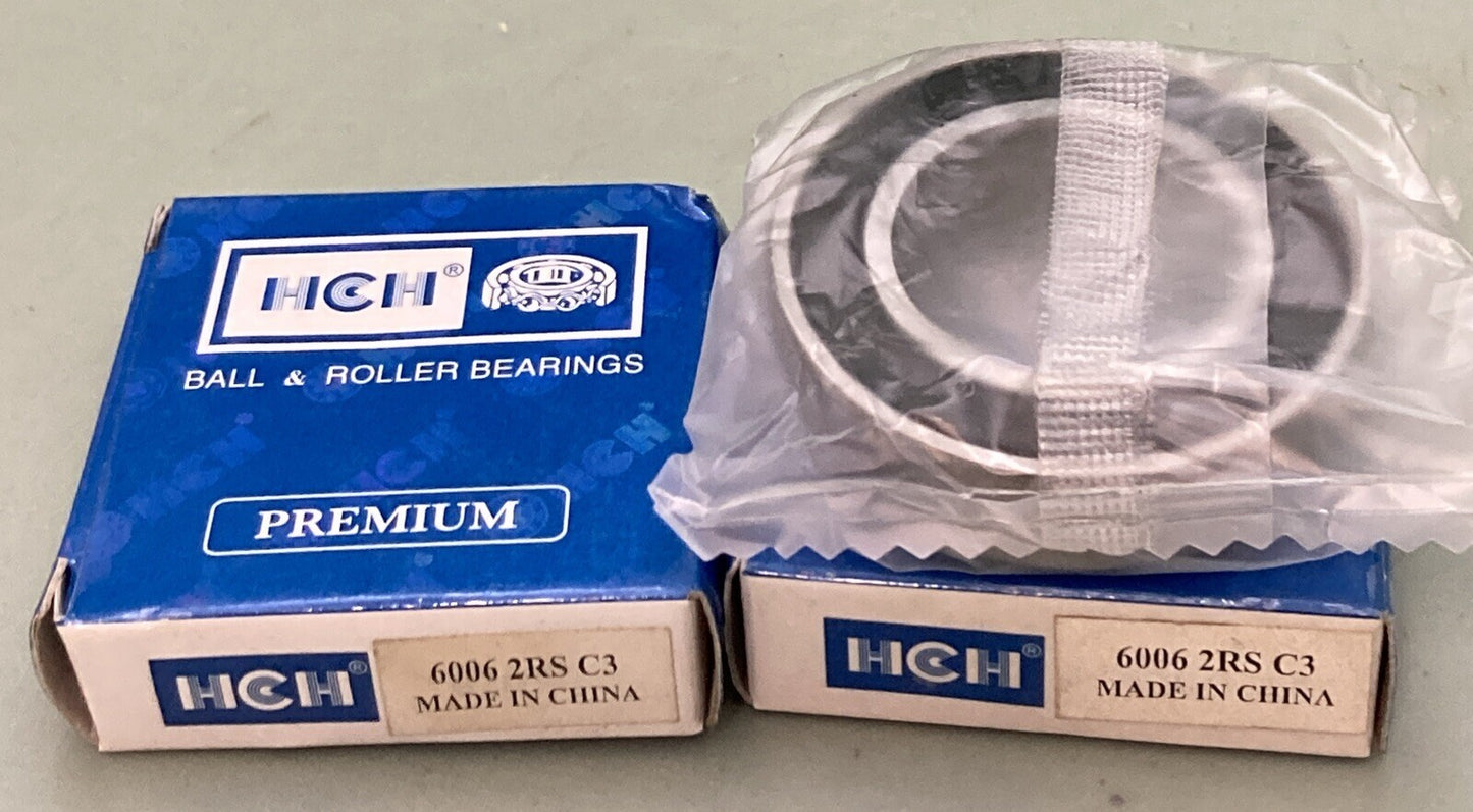 QTY 2 NEW GENUINE HCH 6006 2RS C3 PREMIUM SEALED BEARING