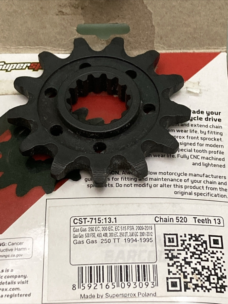 NEW GENUINE SUPERSPROX CST-715-13-1 FRONT SPROCKET, 13T 520 CHAIN SIZE