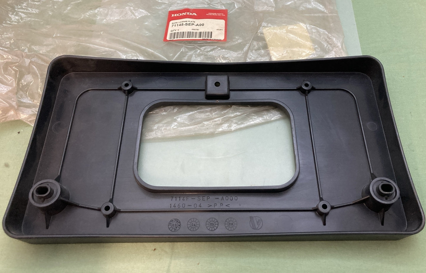NEW GENUINE HONDA 71145-SEP-A00 LICENSE PLATE HOLDER
