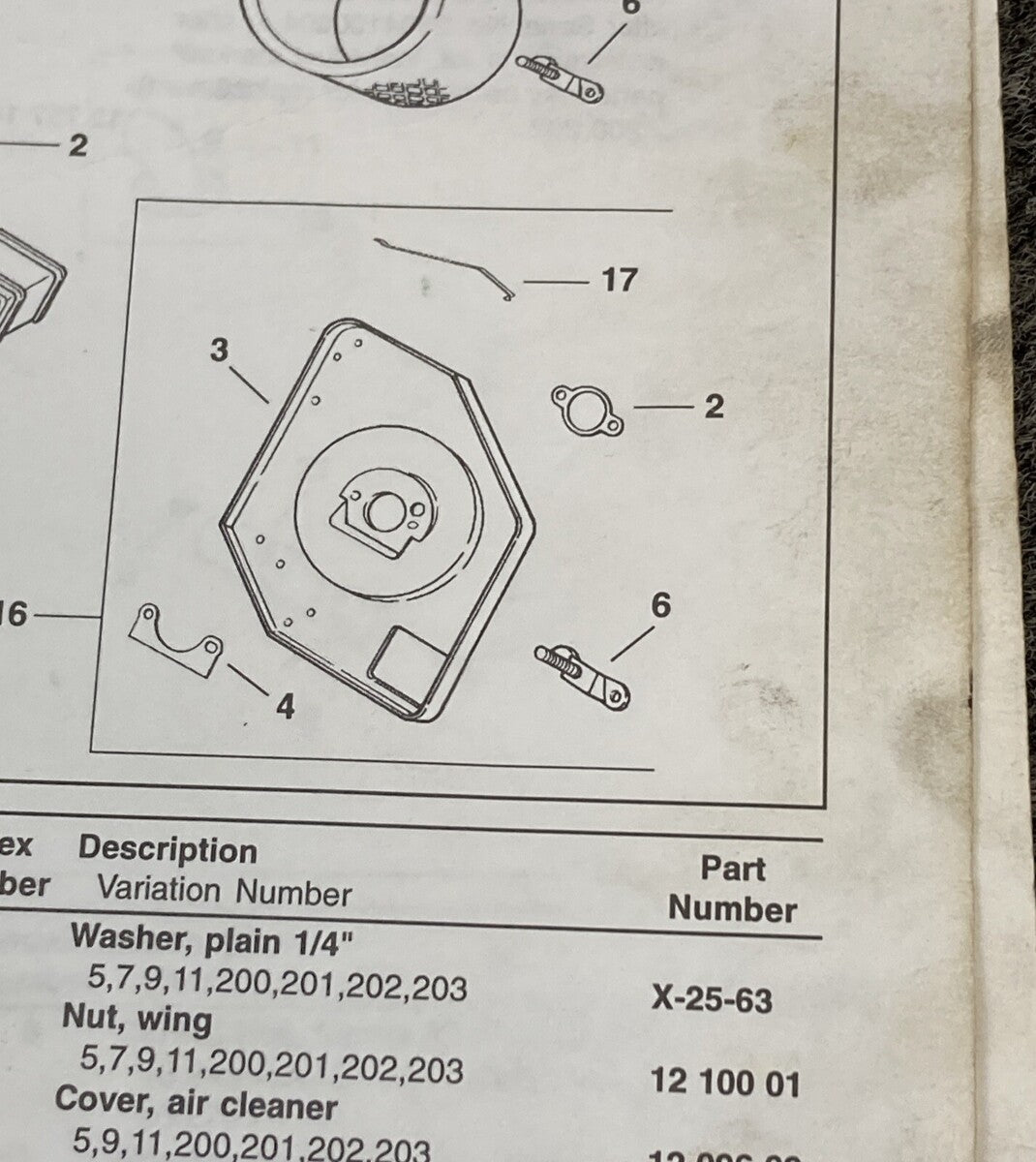 KOHLER ENGINES TP-2401-B LOOSE-LEAF PARTS MANUAL COMMAND 11, 12.5, 14 HP