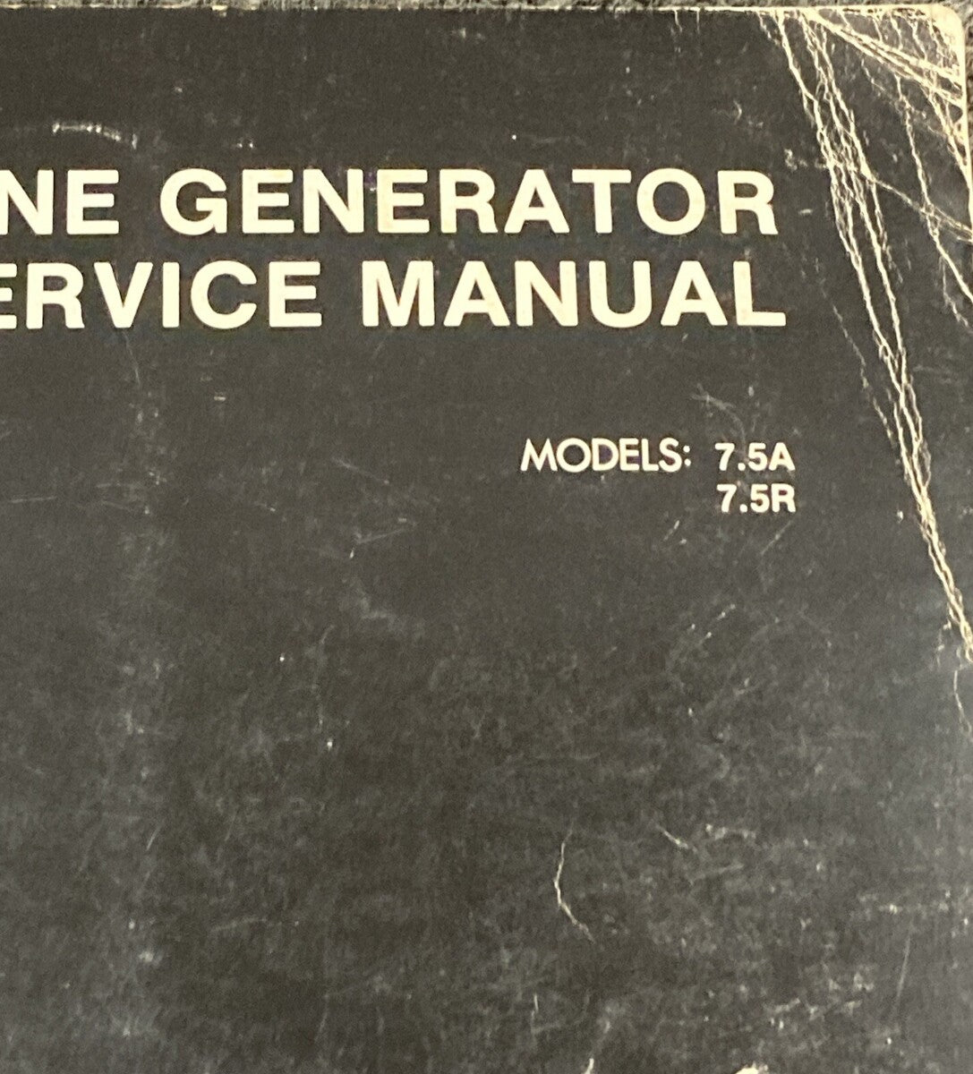 KOHLER MARINE GENERATOR TP-5043 SERVICE MANUAL MODELS 7.5A 7.5R