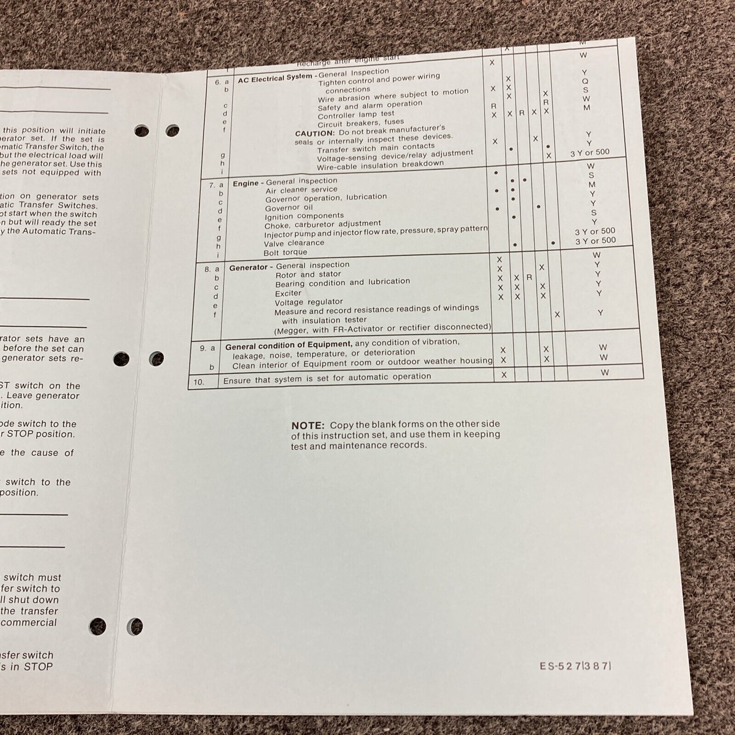 KOHLER TP-5353 FAST RESPONSE II GENERATORS SERVICE MANUAL