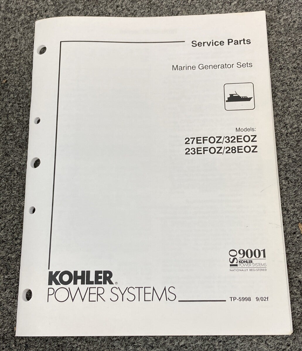 QTY 7 KOHLER GENERATORS SETS SERVICE PARTS MANUALS