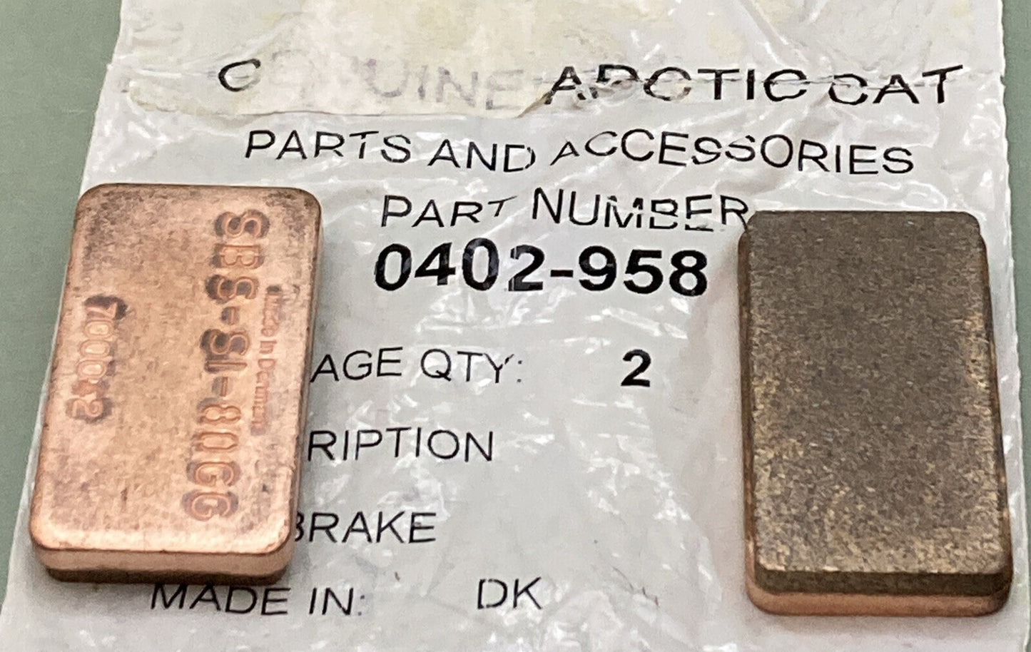NEW GENUINE ARCTIC CAT 0402-958 BRAKE PADS, SET OF 2