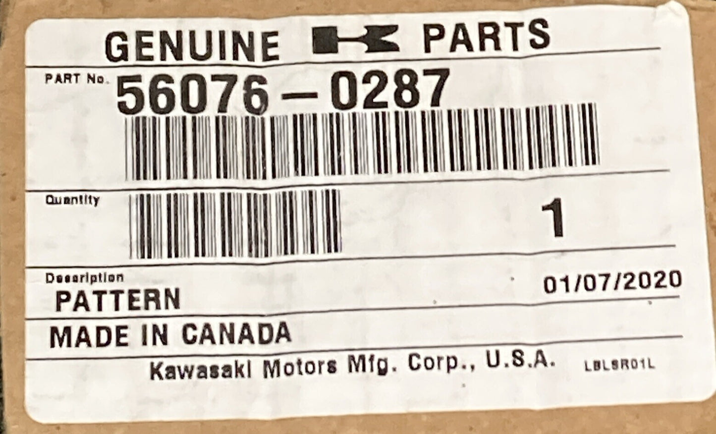 NEW GENUINE KAWASAKI 56076-0287 Pattern, Door Cover, Rh, Rr
