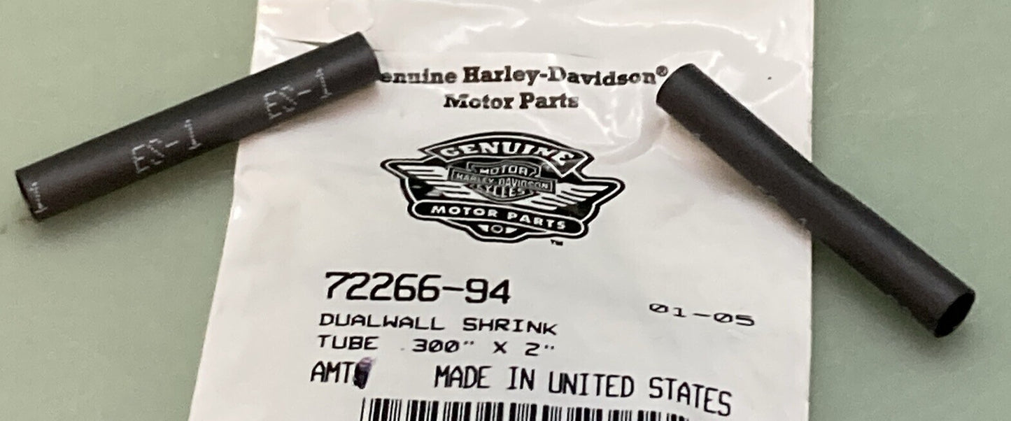 QTY 2 NEW GENUINE HARLEY DAVIDSON 72266-94 DUALWALL SHRINK TUBE .300 X 2"