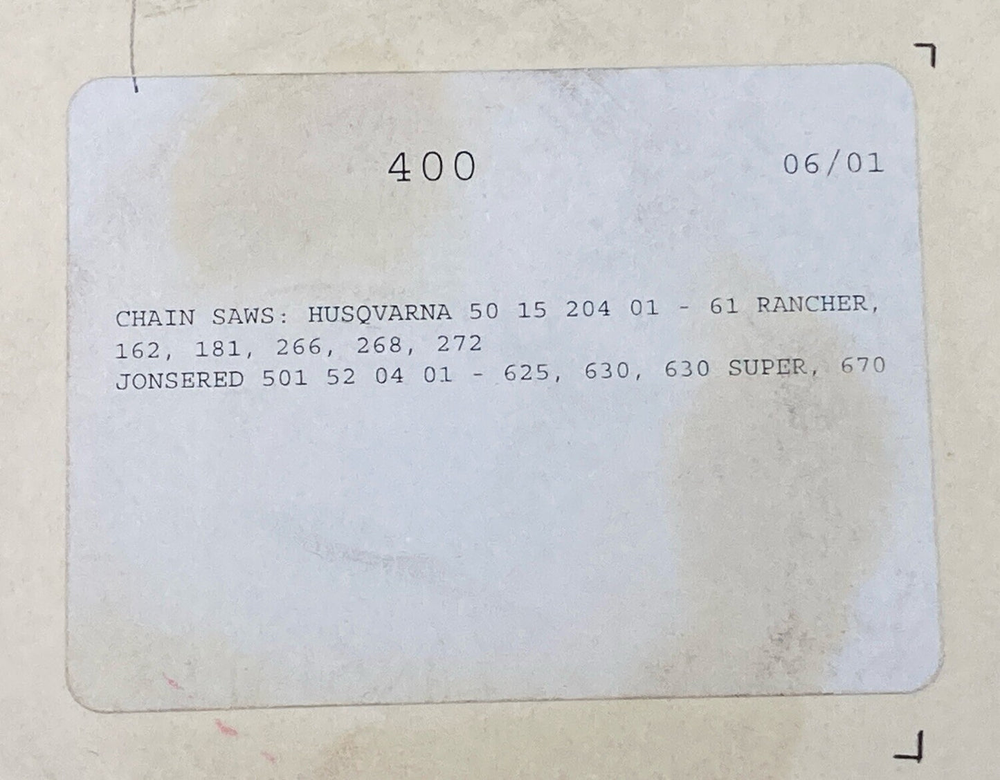 NEW GENUINE HERR 400 REWIND STARTER SPRING HUSQVARNA/JONSERD