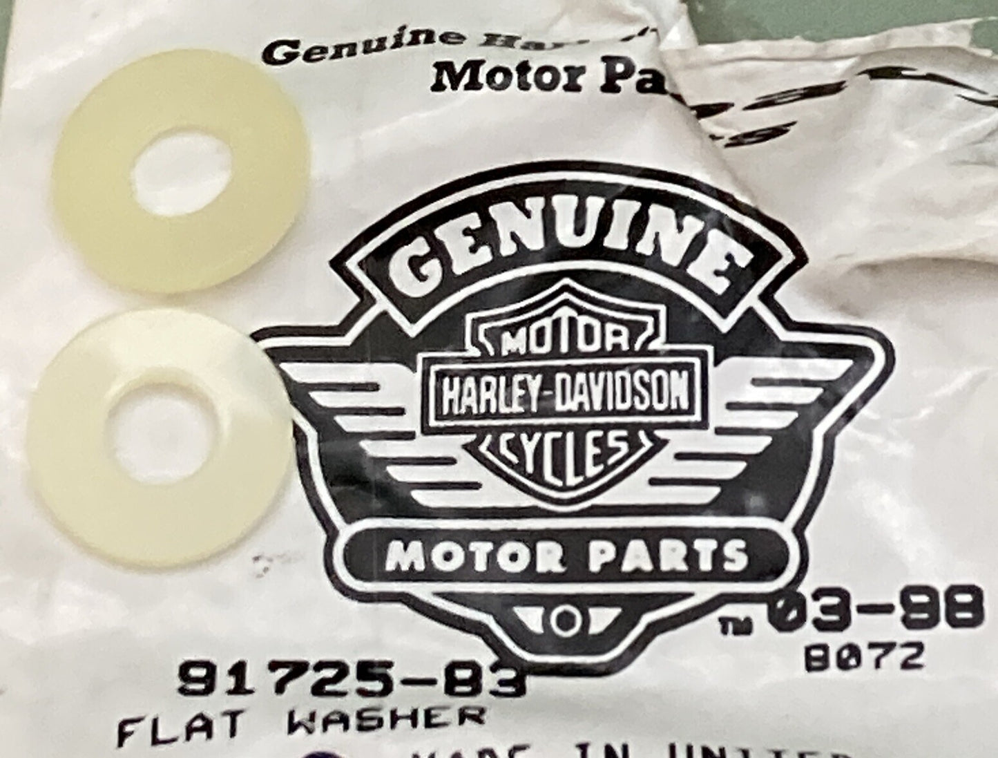 QTY 2 NEW GENUINE HARLEY DAVIDSON 91725-83 FLAT WASHER