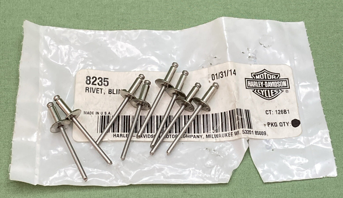 QTY 8 NEW GENUINE HARLEY DAVIDSON 8235 RIVET BLIND