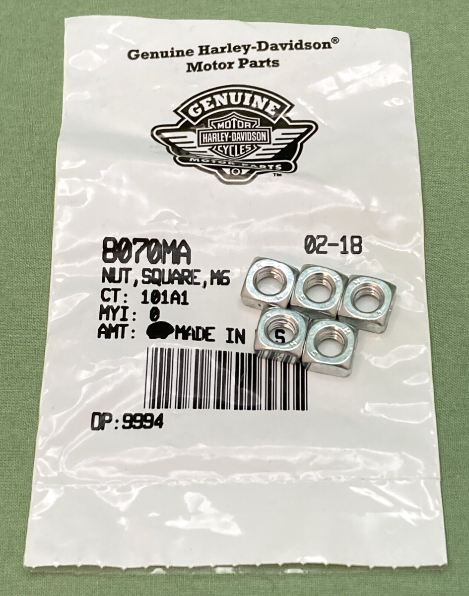 QTY 5 NEW GENUINE HARLEY DAVIDSON 8070MA NUT SQUARE M6