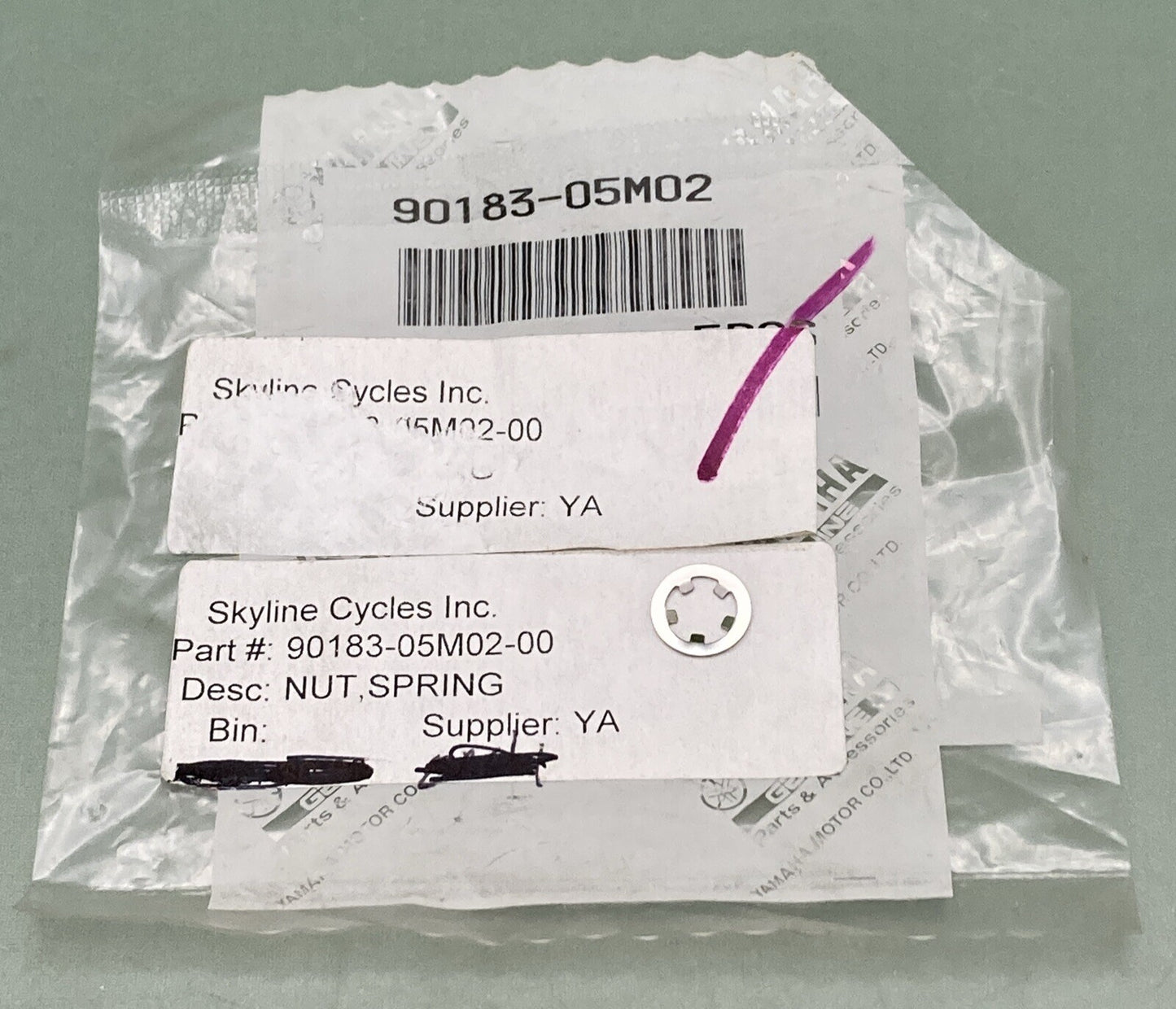 QTY 5 NEW GENUINE YAMAHA 90183-05M02 UPPER CASING Nut, Spring