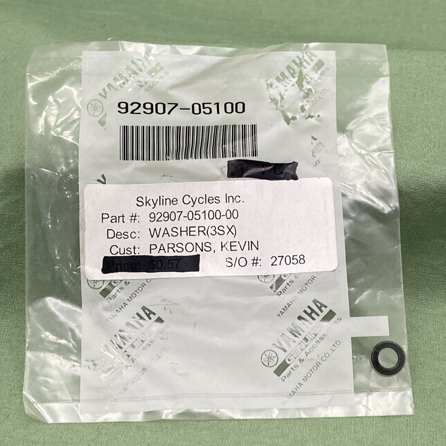 NEW GENUINE YAMAHA 92907-05100 Washer, Spring