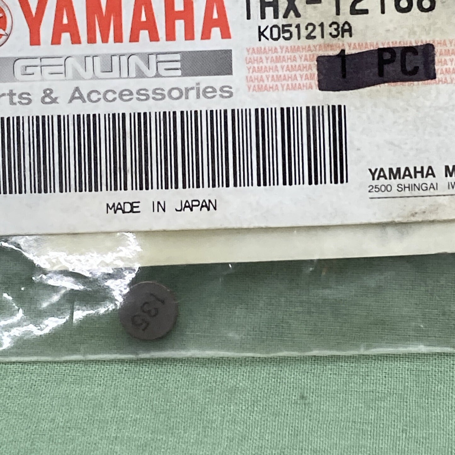 NEW GENUINE YAMAHA 1HX-12168-60 VALVE Pad, Adjusting 2 (135)