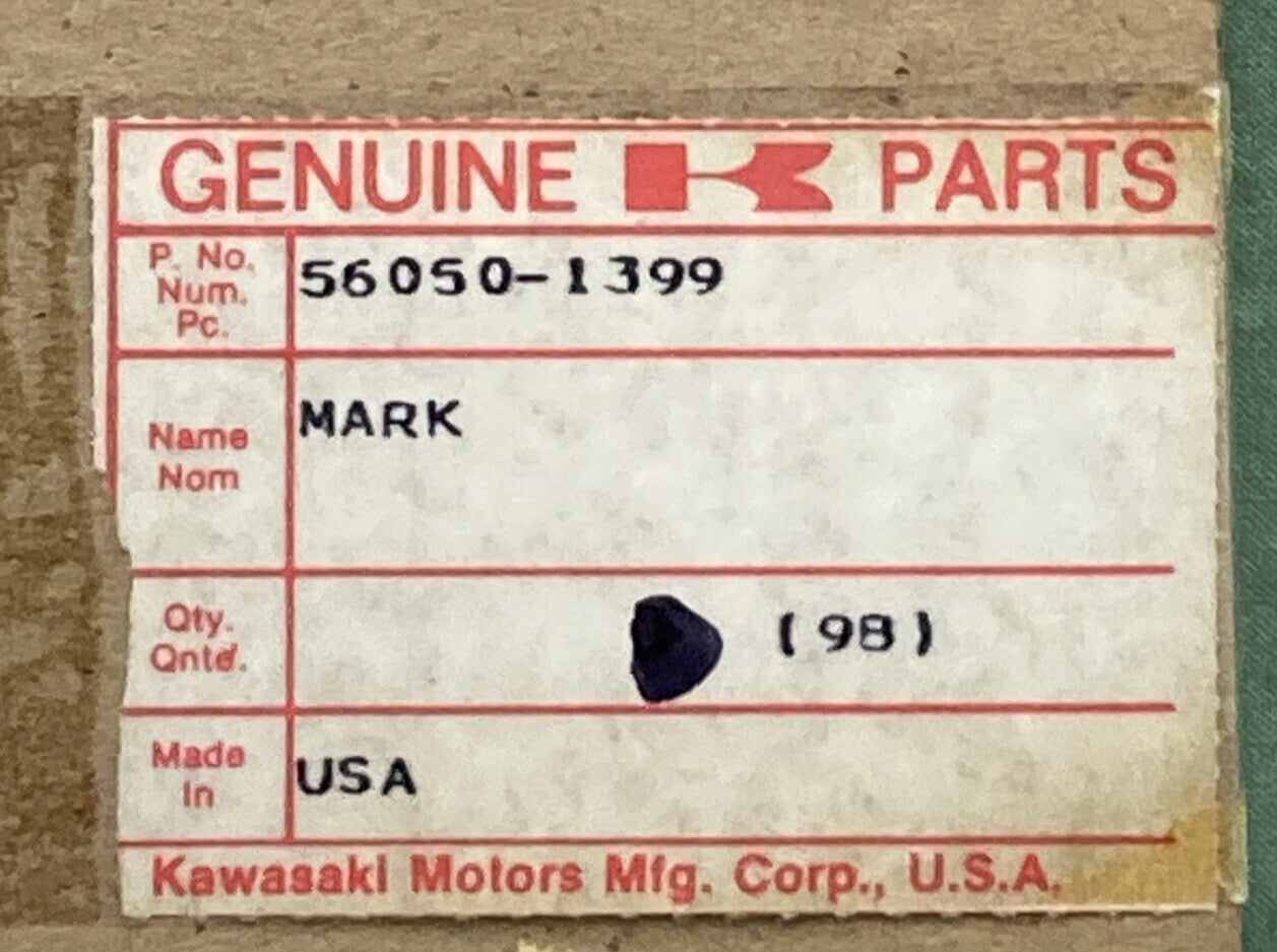 NEW GENUINE KAWASAKI KAWASAKI 56050-1399 MARK,TANK CAP COVER,WHITE/BLUE