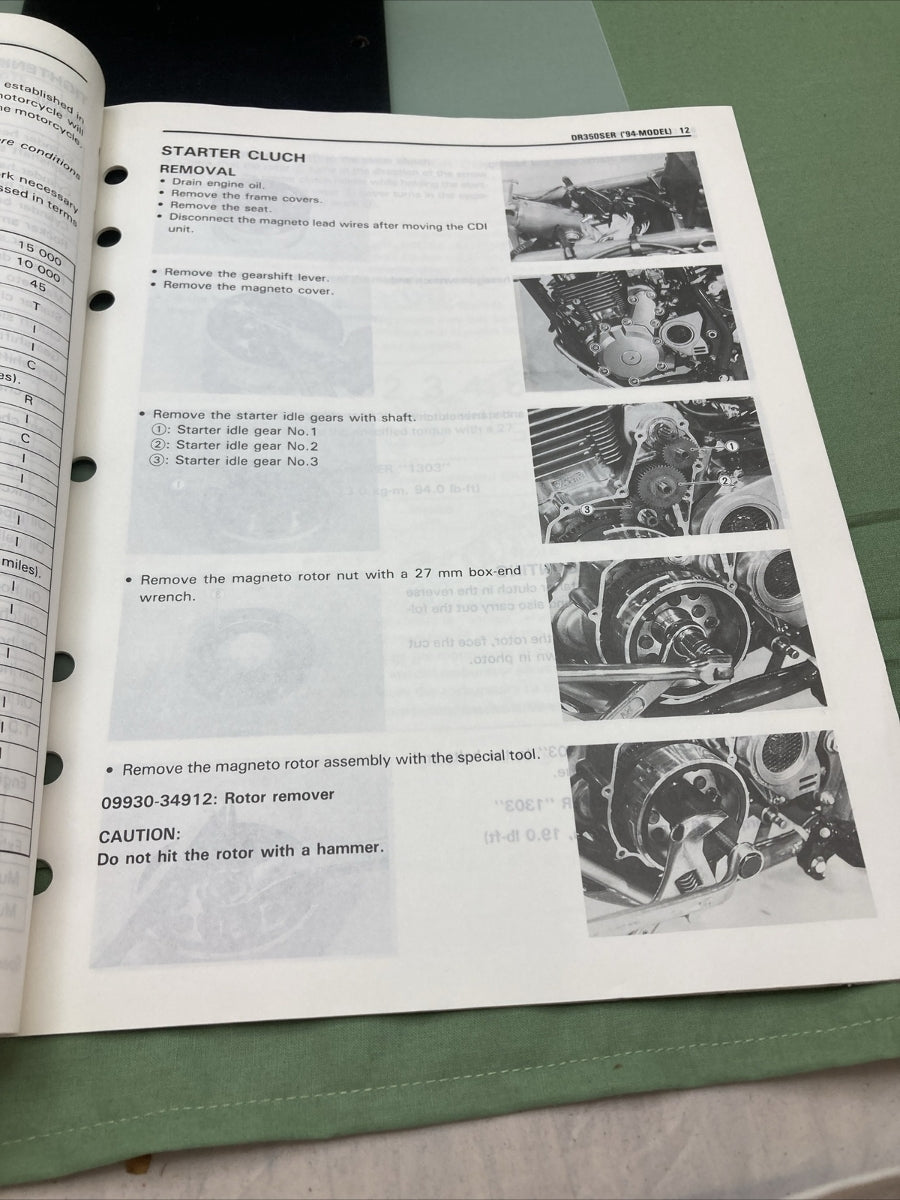 GENUINE SUZUKI 99501-43030-03 SUPPLEMENTARY SERVICE MANUAL 350SE