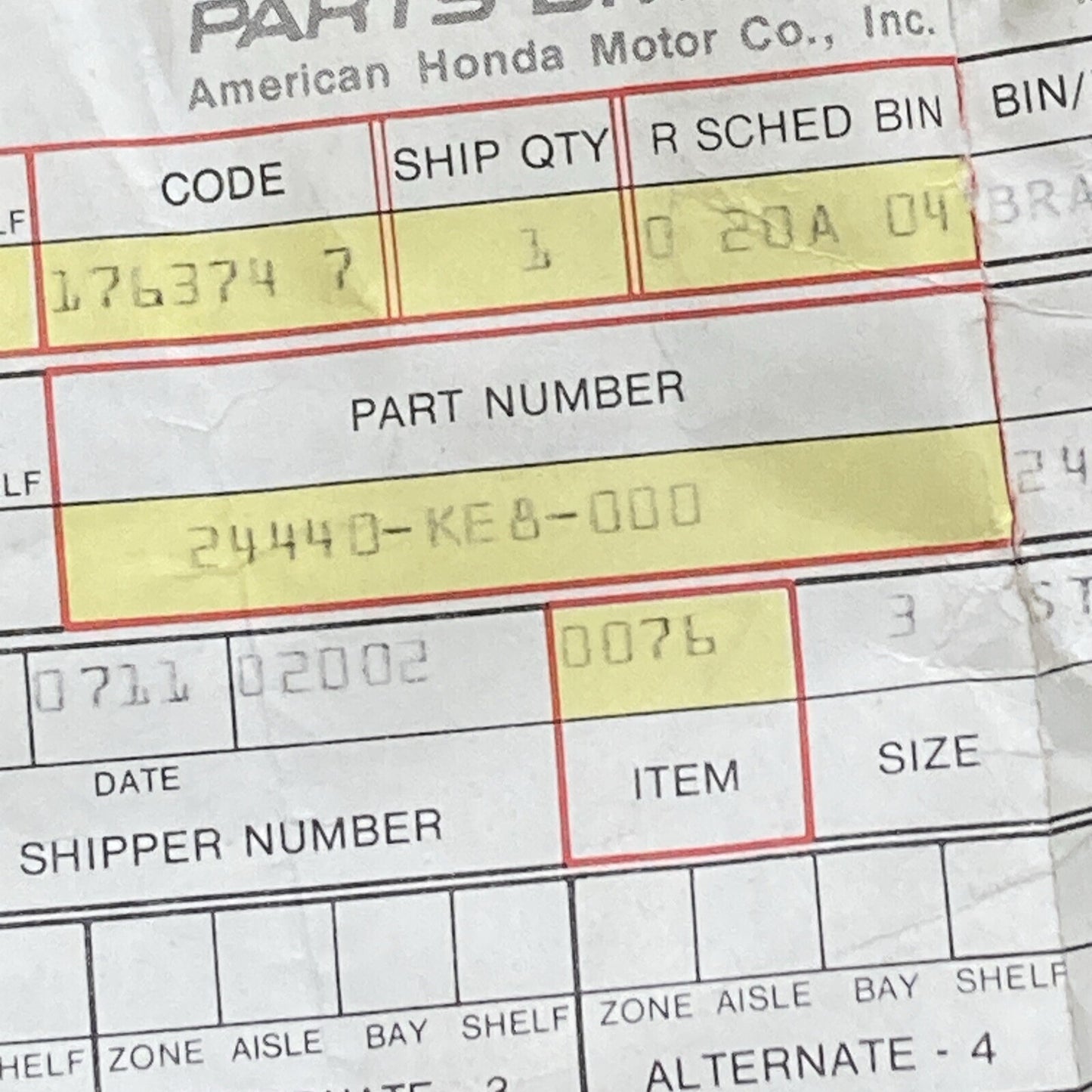 NEW GENUINE HONDA 24440-KE8-000 GEARSHIFT DRUM Stopper