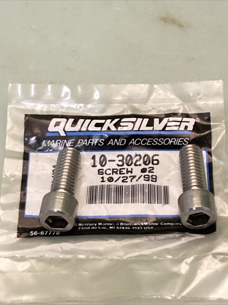 QTY 2 NEW GENUINE MERCURY QUICKSILVER 10-30206 SCREW