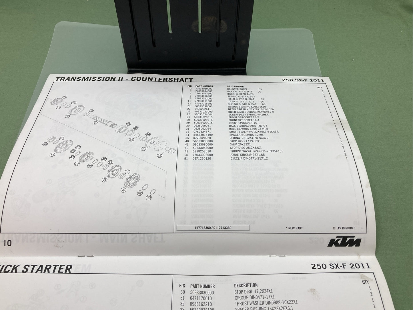 KTM 250 SX-F USA 2011 SPARE PARTS MANUAL:CHASSIS 250 SX-F SP MANUAL: ENGINE
