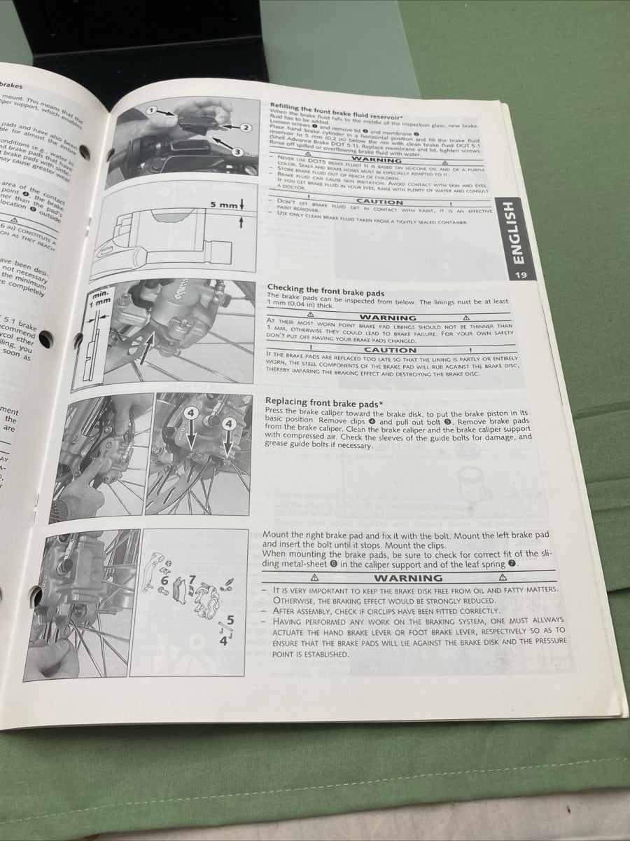 KTM 400 SXC USA OWNER'S HANDBOOK 2000