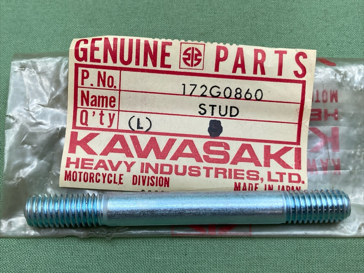 NEW GENUINE KAWASAKI 172G0860 STUD 8X60