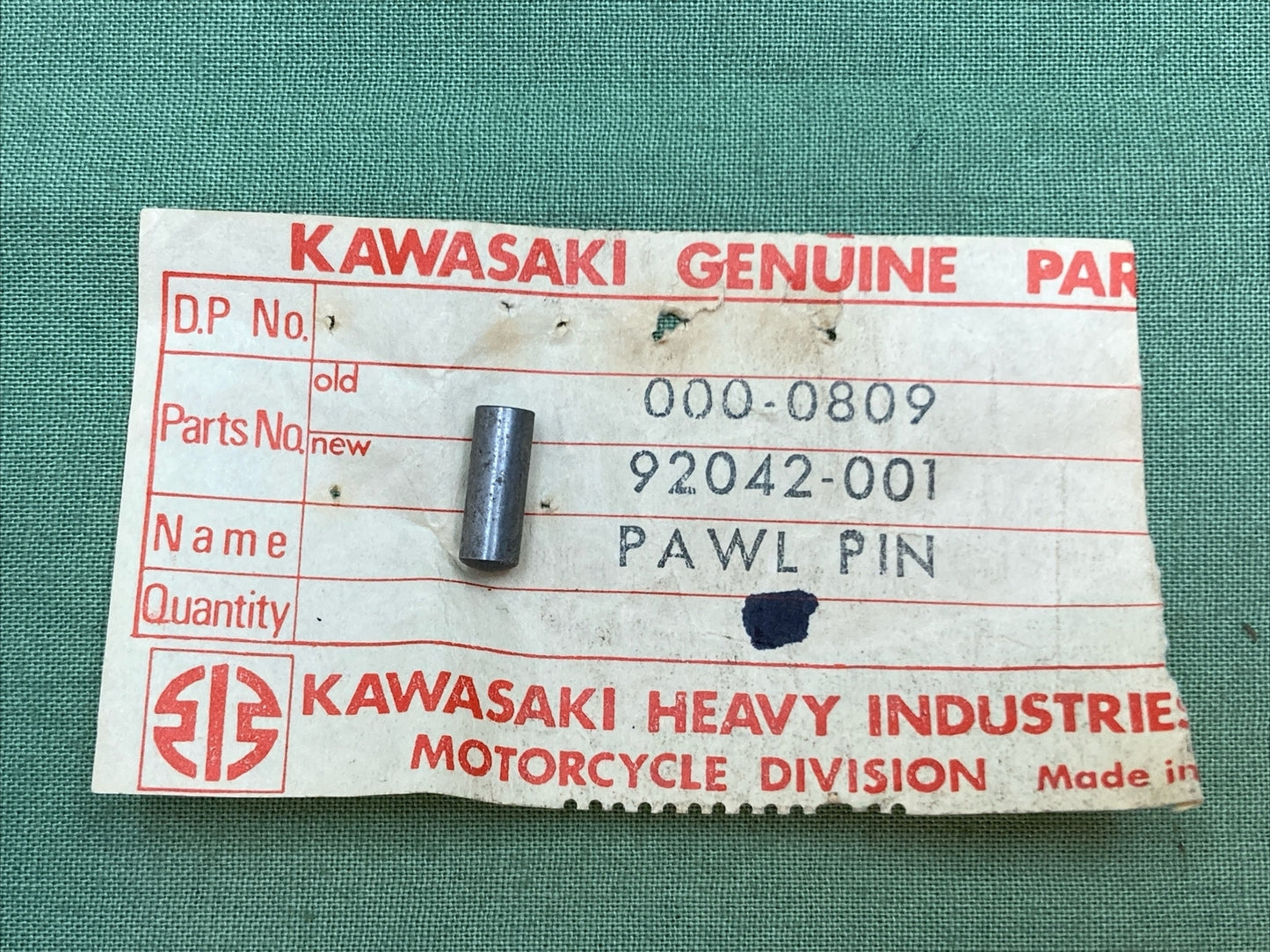 QTY 4 NEW GENUINE KAWASAKI 92042-001 PIN KICKSTARTER PAWL
