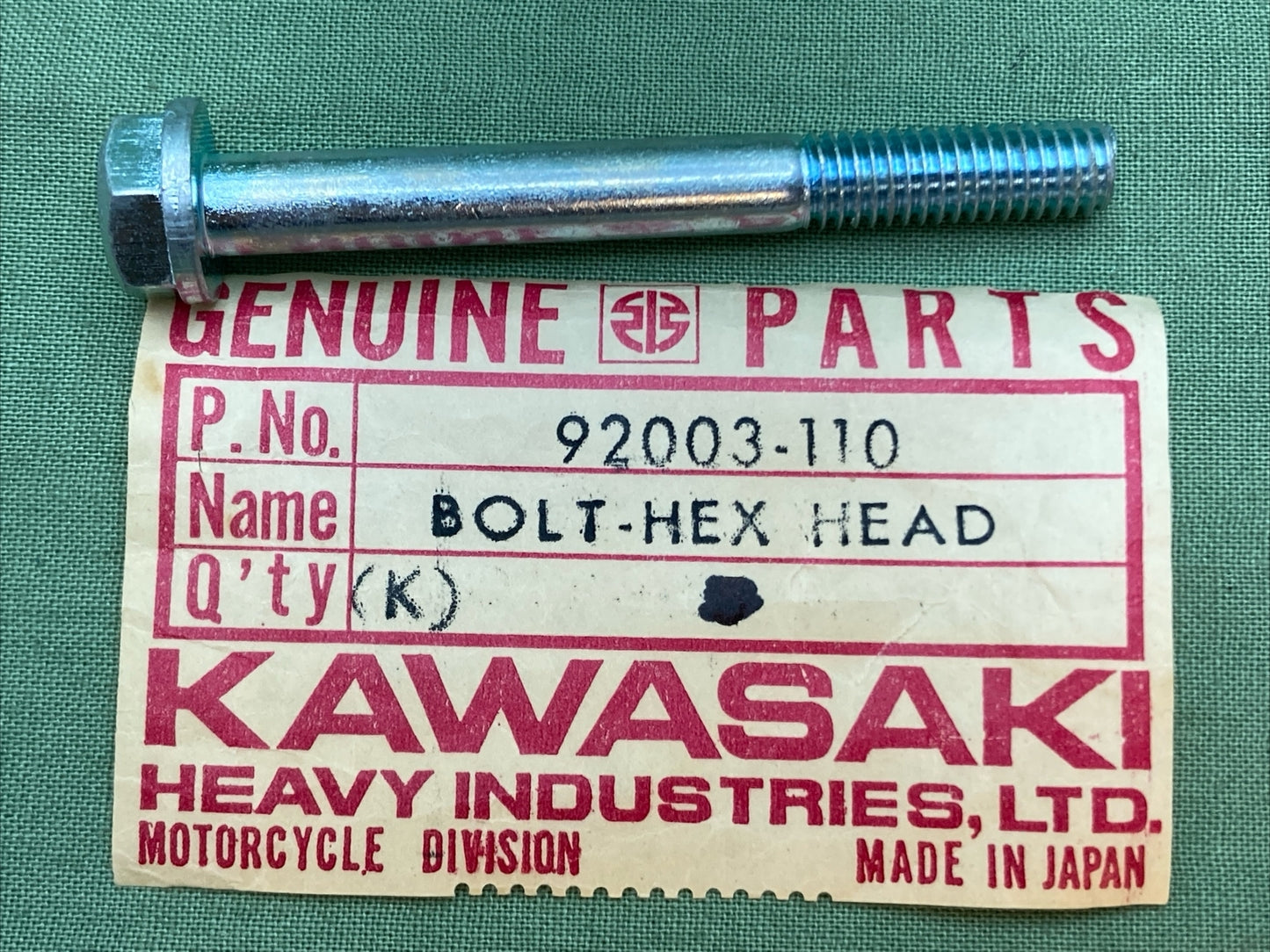 NEW GENUINE KAWASAKI 92003-110 FLANGE BOLT SUPERSEDED 130BA0655