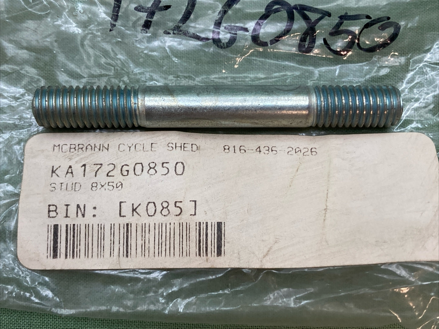 NEW REPLACES KAWASAKI 172G0850 CRANKCASE STUD 8X50