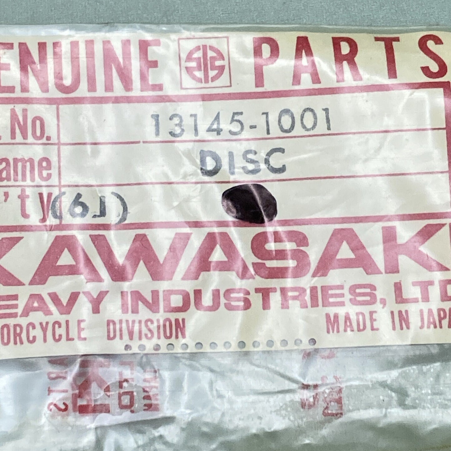QTY 2 NEW GENUINE KAWASAKI 13145-1001 DISC,CHNG DRUM OPERAT