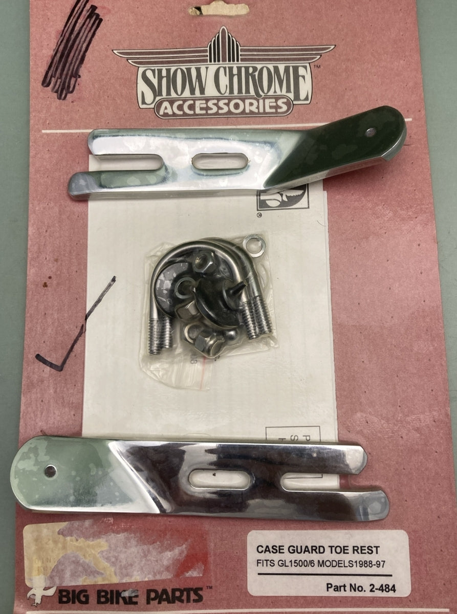 NEW GENUINE SHOW CHROME 2-484 CASE GUARD TOE REST FITS HONDA GL1500 88-97