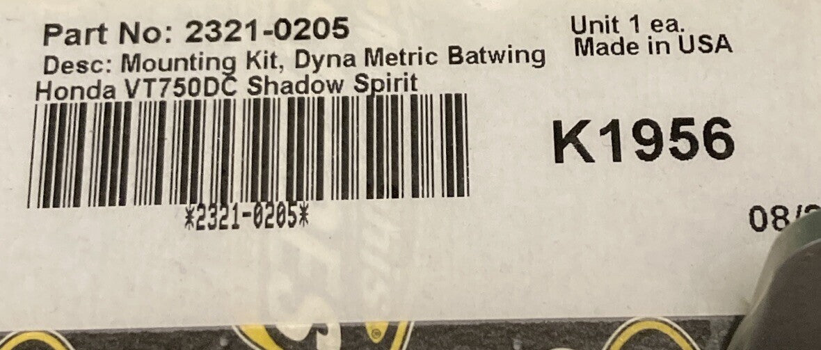 NEW MEMPHIS SHADES 2321-0205 MOUNTING KIT BATWING HONDA VT750DC K1956