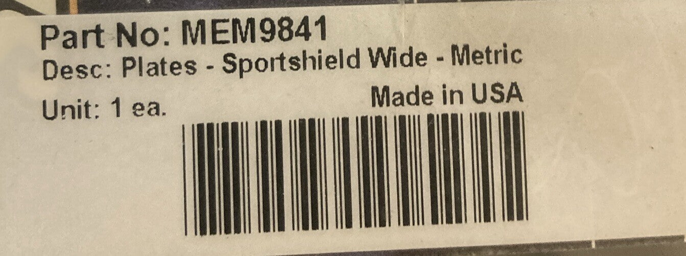 NEW MEMPHIS SHADES MEM9841 PLATES-SPORTS SHIELD WIDE-METRIC