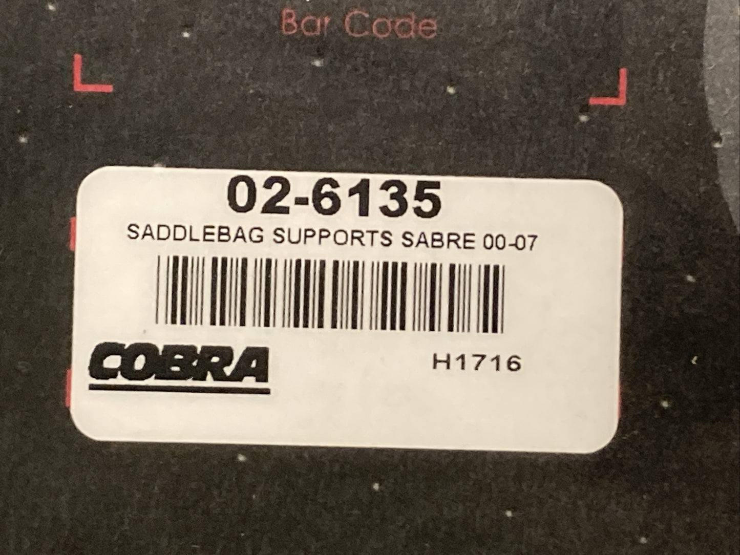 NEW GENUINE COBRA 02-6135 SADDLEBAG SUPPORTS FOR HONDA SABRE 00-07