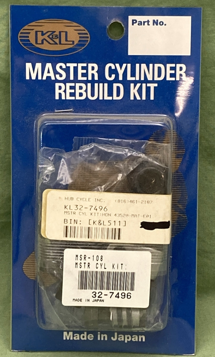 NEW K&L SUPPLY 32-7496 MASTER CYLINDER REBUILD KIT HONDA