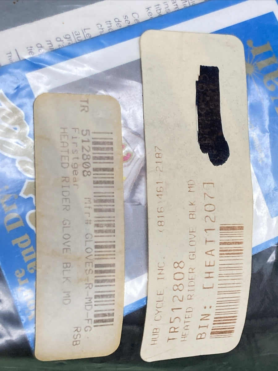 NEW FIRSTGEAR MENS HEATED RIDER GLOVES MEDIUM BLACK