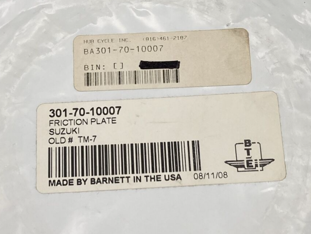 NEW BARNETT 301-70-10007 SUZUKI FRICTION PLATE