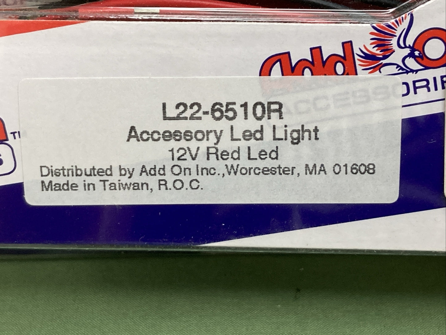 NEW ADD ON ACCESSORIES L22-6510R RED LED SIDE MARKER LIGHT WITH BRACKET 12V