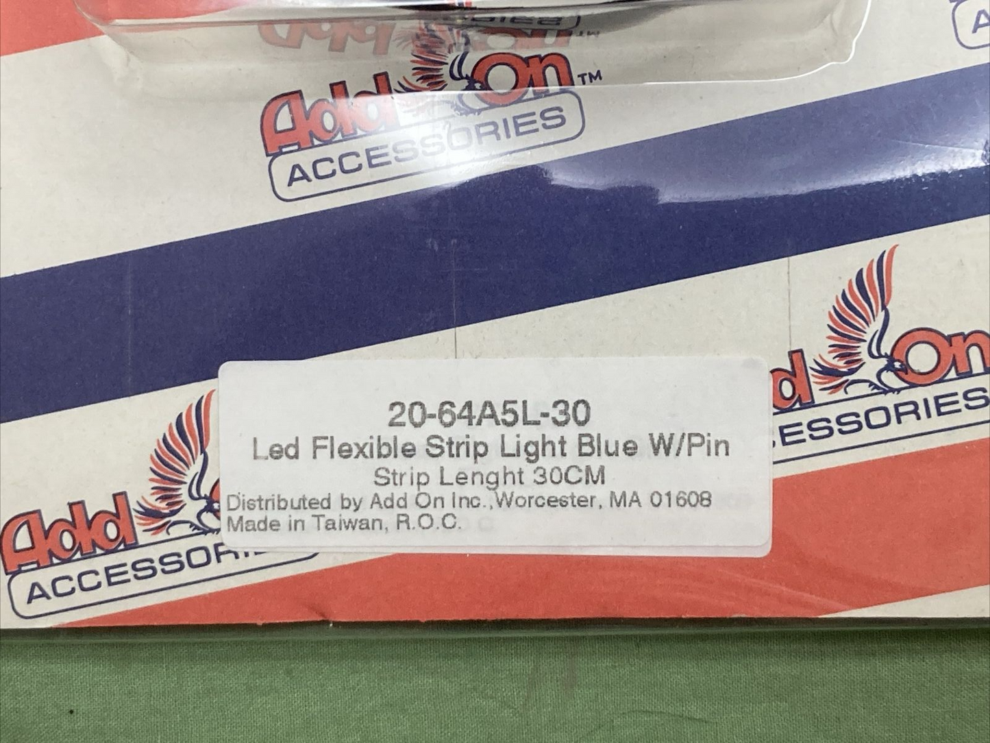 NEW ADD ON ACCESSORIES 20-64A5L-30 FLEXIBLE LED STRIP LIGHT BLUE W/ PIN 30CM