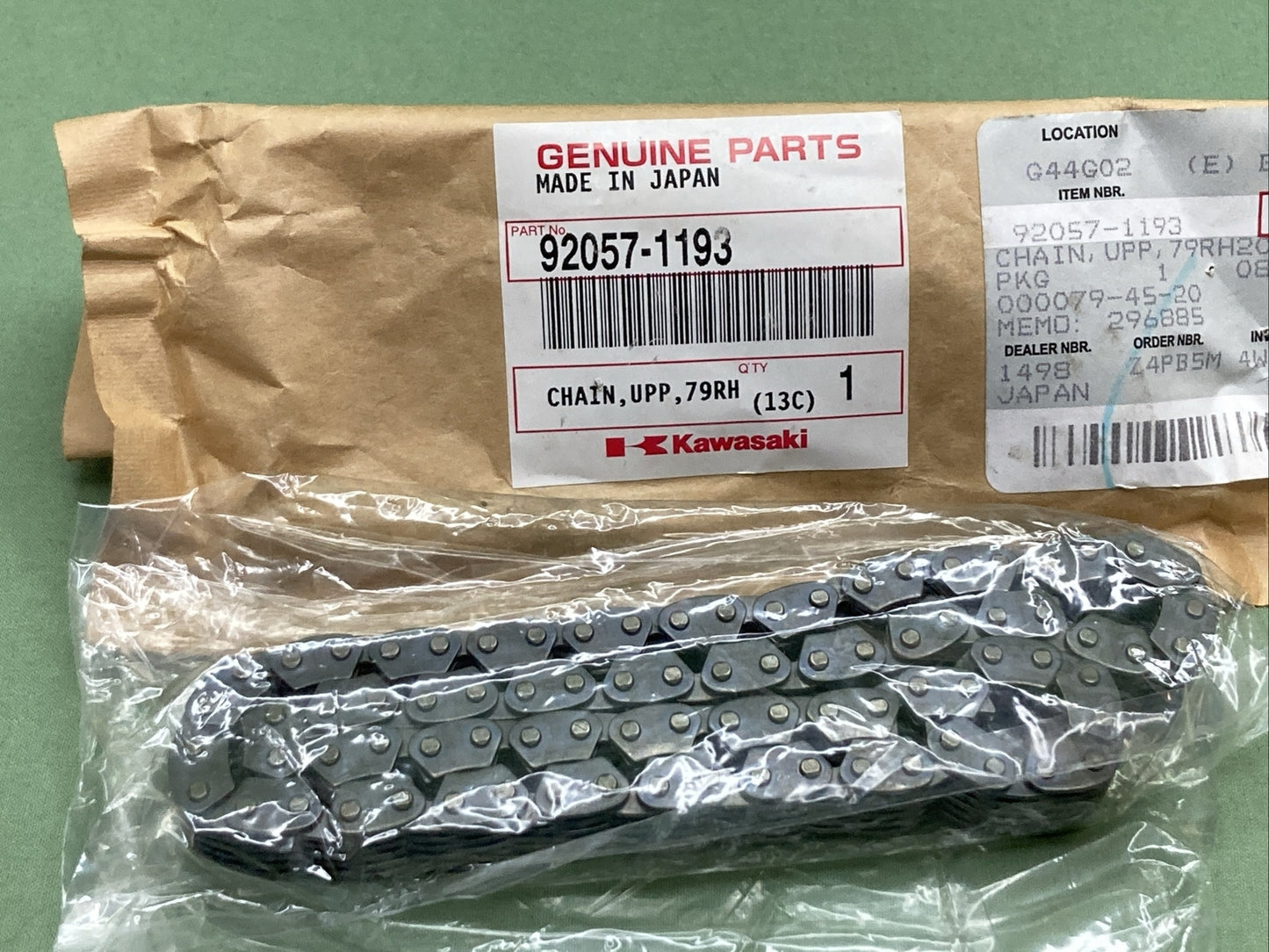 NEW GENUINE KAWASAKI 92057-1193 CHAIN UPPER 79RH