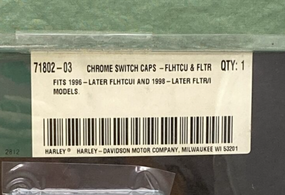 NEW GENUINE HARLEY DAVIDSON 71802-03 CHROME SWITCH CAPS- FLHTCU AND FLTR