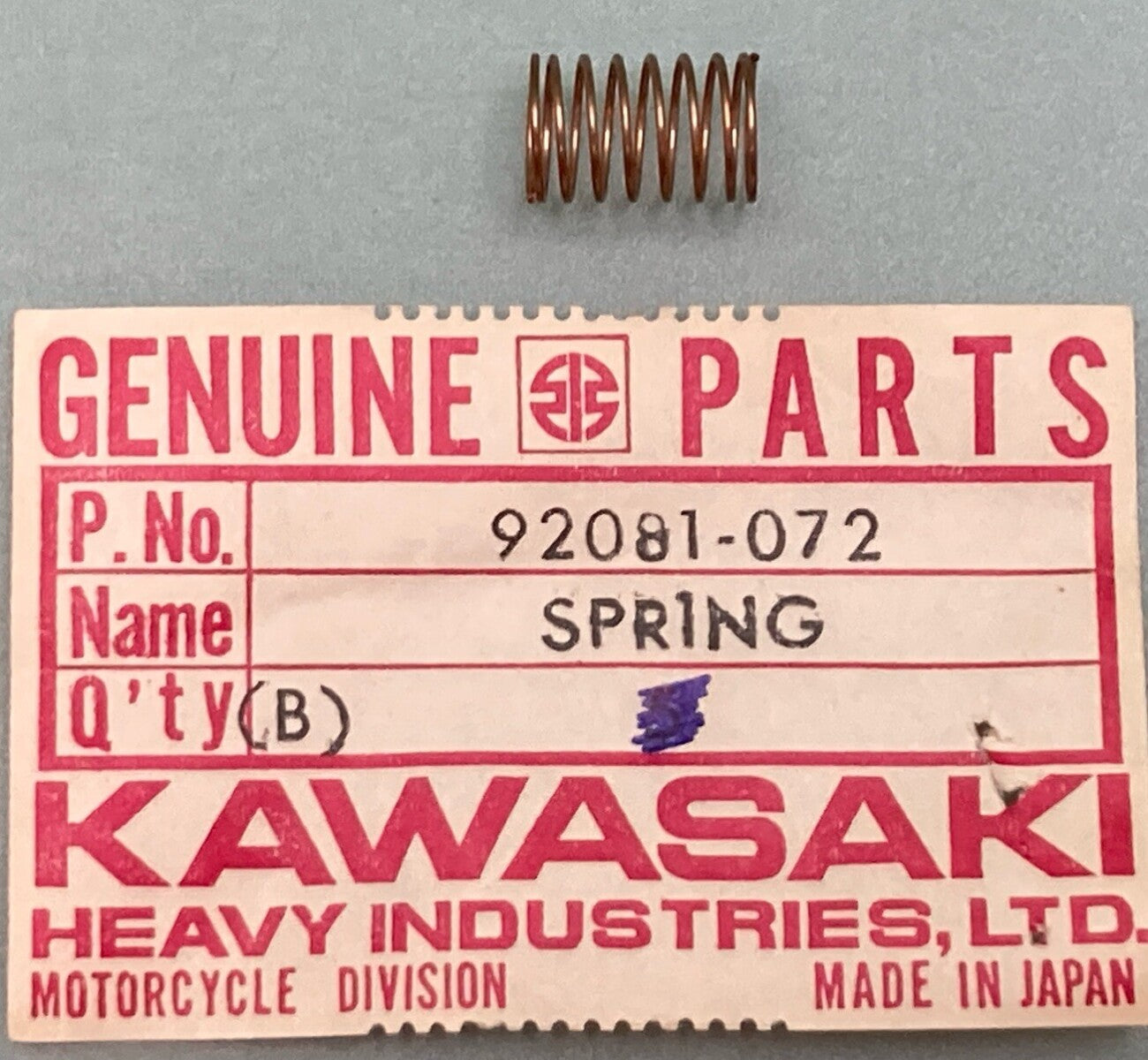NEW GENUINE KAWASAKI 92081-072 SPRING DIAPHRAGM F9 & BIG HORN FUEL TANK