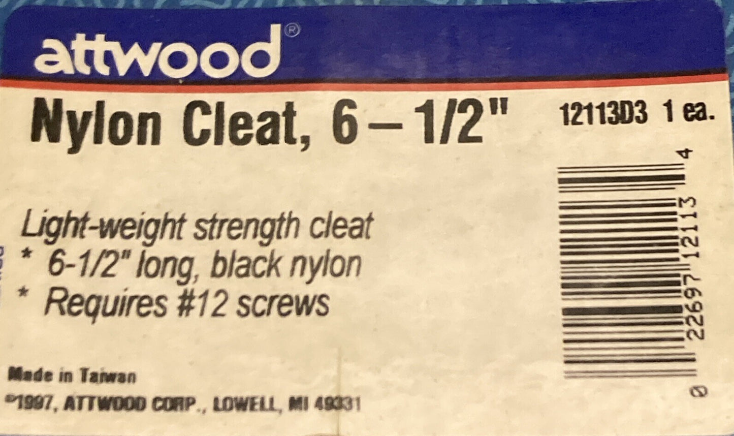 QTY 2 NEW GENUINE ATTWOOD 12113D3 NYLON CLEAT, 6-1/2"
