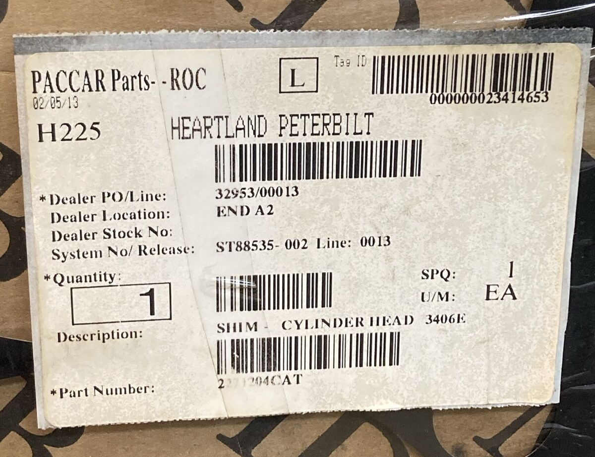 NEW REPLACES CAT 2271204CAT GASKET SPACER PLATE