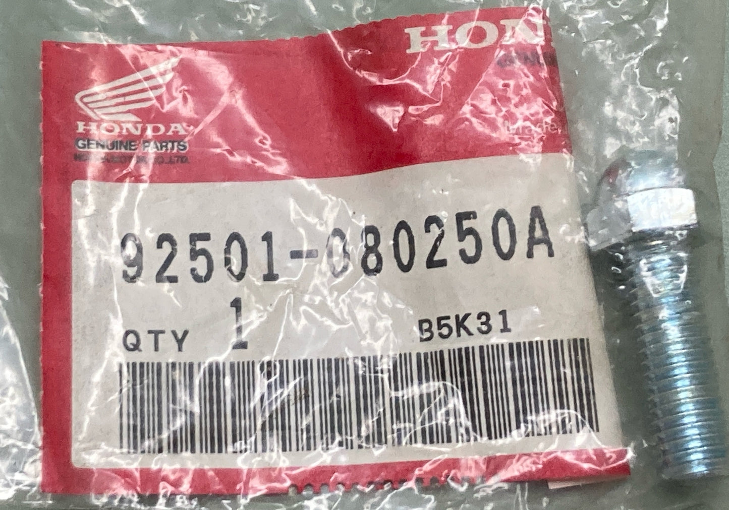 NEW GENUINE HONDA 92501-08025-0A BOLT, CAP (8X25)